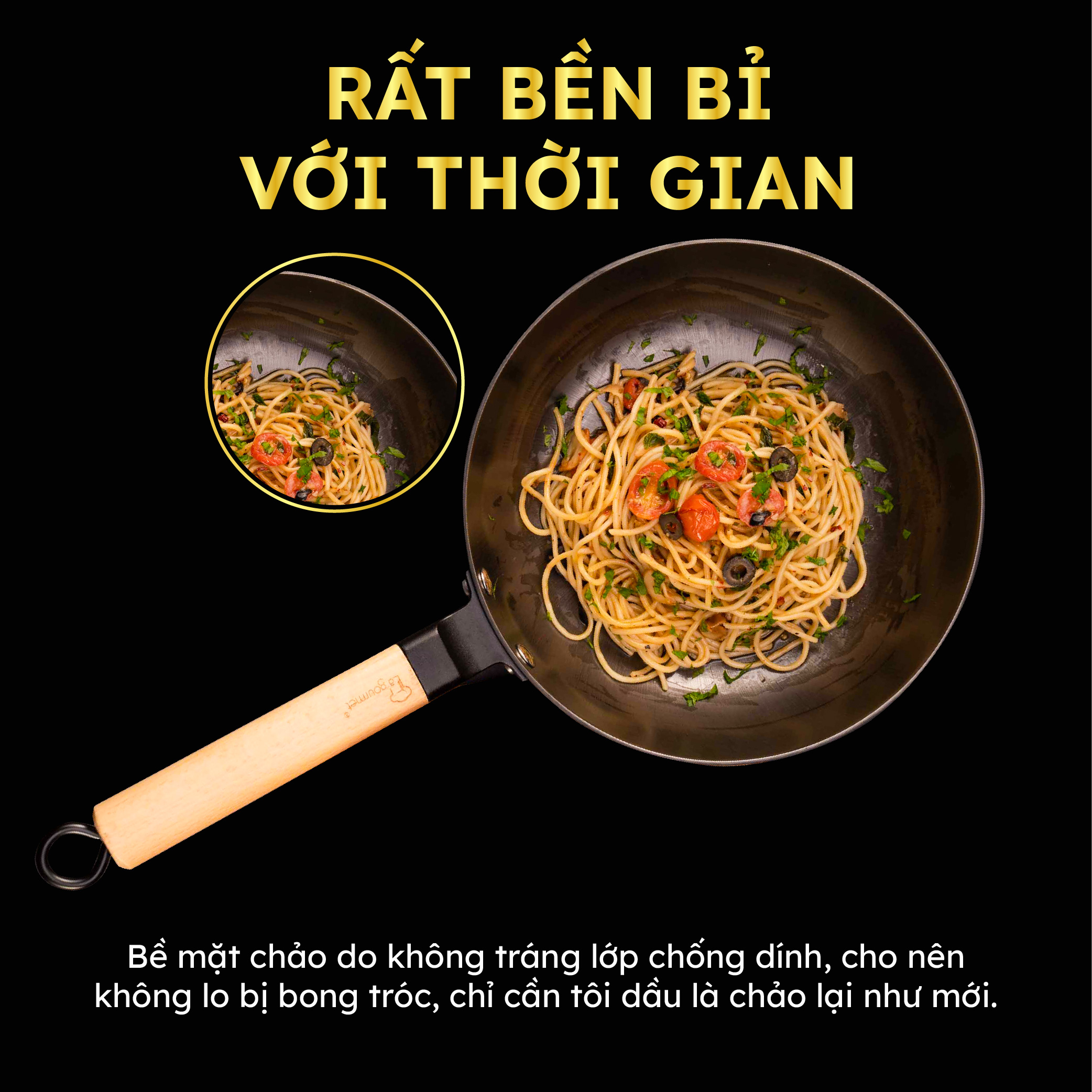 Chảo gang đúc công nghệ mới La gourmet Nitrigan™ 28cm lòng sâu 4L - 347701