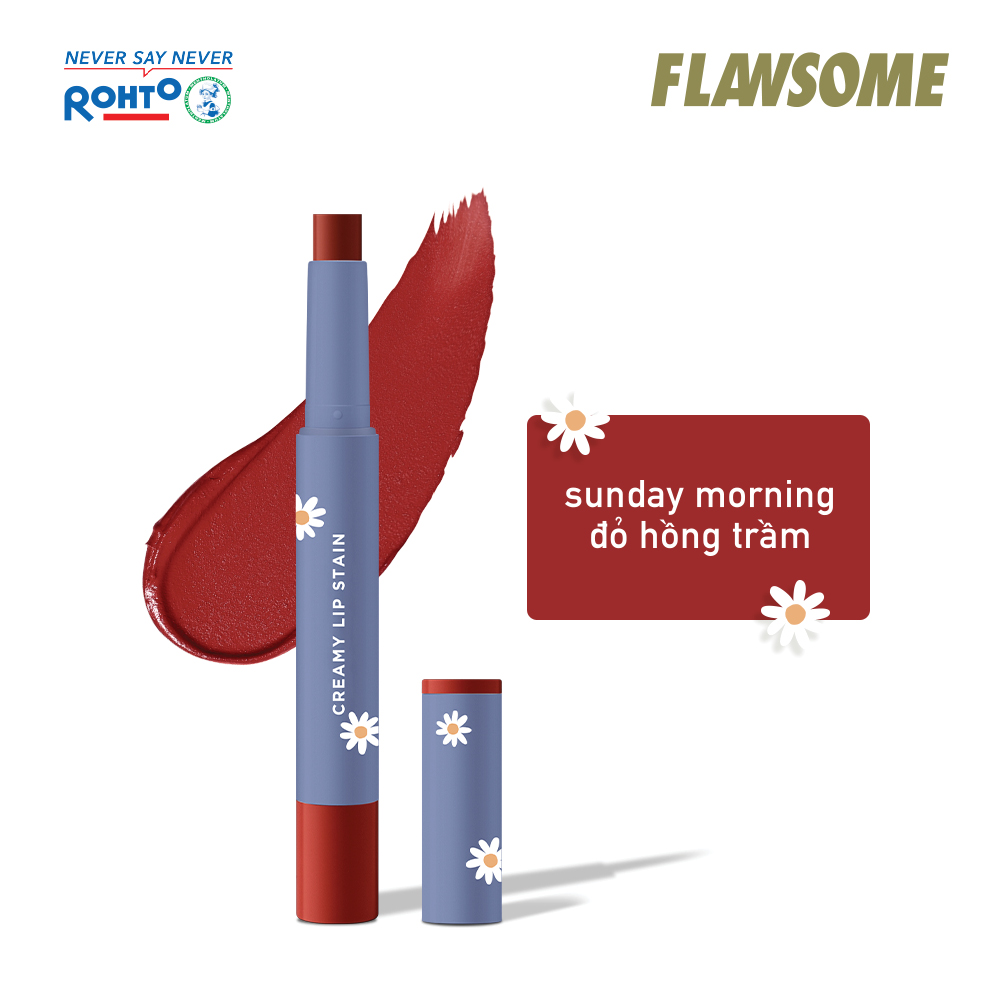 Son Lì Dạng Thỏi Flawsome Creamy Lip Stain 2G Sunday Morning Màu Đỏ Hồng Trầm