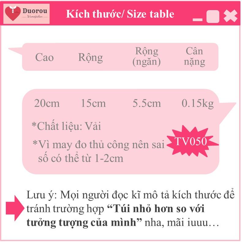 Túi Vải Canvas Đeo Chéo Phong Cách Hàn Quốc Xinh Xắn Dành Cho Nữ TV050