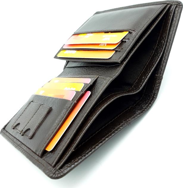 Bóp ví nam đứng da bò thật V067K1 - Nâu