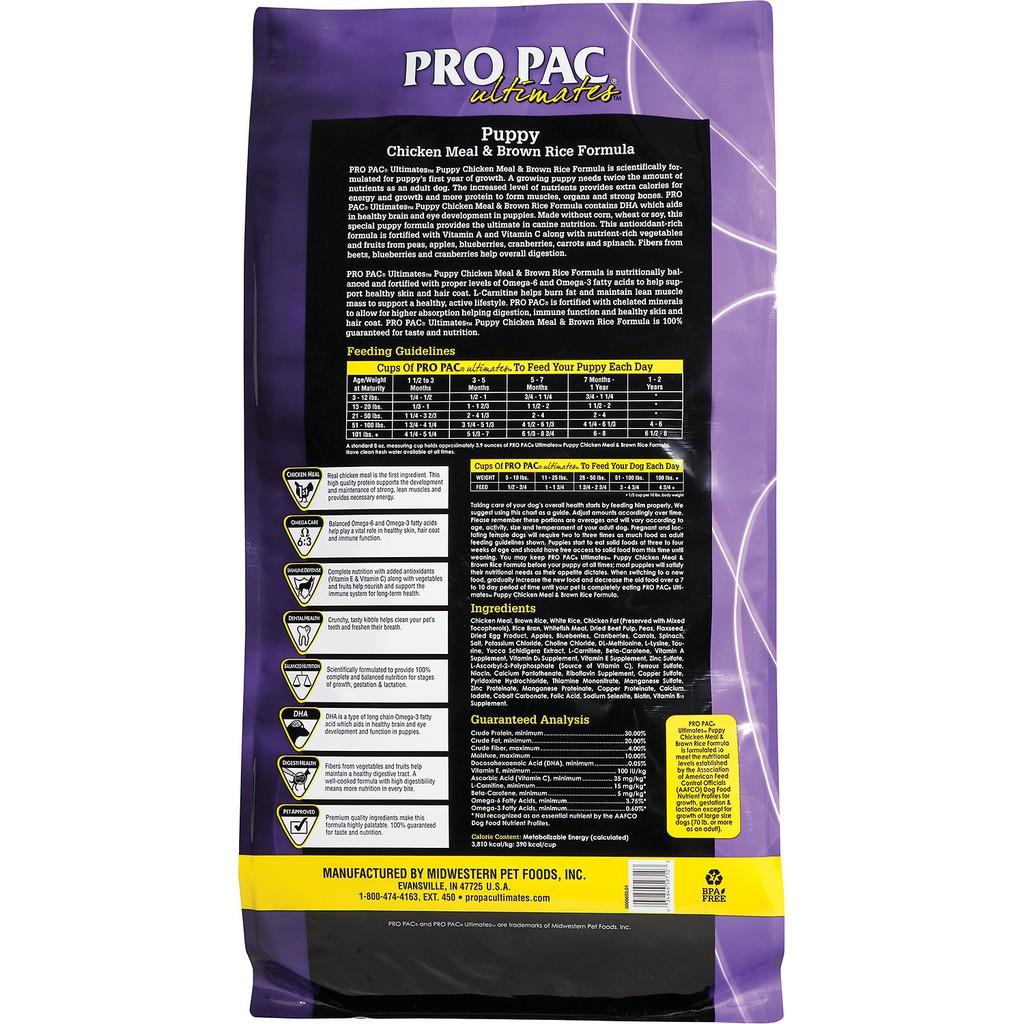 Thức Ăn Chó Con Và Chó Mẹ Propac Puppy Chicken & Brown Rice Formula - Chính Hãng - Nhập Khẩu Mỹ