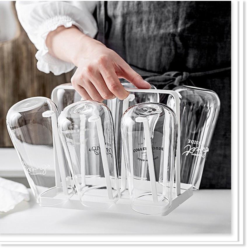 GIÁ ÚP 6 LY - KHAY ÚP CỐC INOX CAO CẤP SANG TRỌNG BẮT MẮT KHÔNG GỈ 20X16.5X13CM