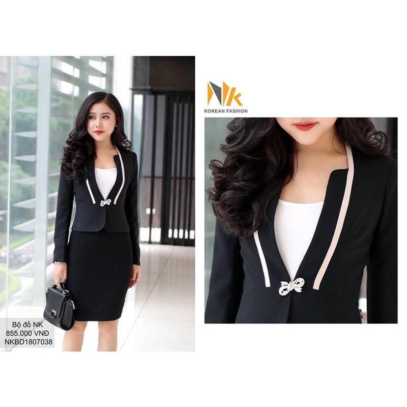Set vest 2 lớp viền thân dài móc cao cấp hàng NK