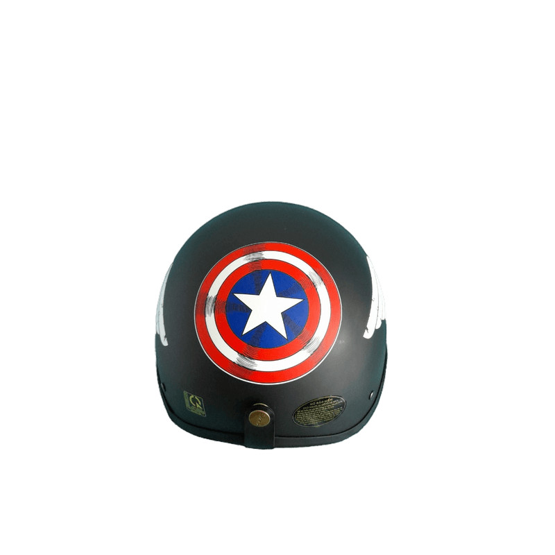 Mũ bảo hiểm nửa đầu SRT tem Captain america kèm kính chống bụi UV400/Kính phi công - Nón 1/2 đầu tem thời trang