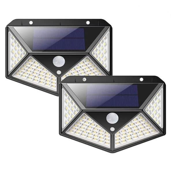 Combo 2 Đèn Led cảm biến chuyển động - năng lượng mặt trời Solar 100 Led 3 chế độ hoạt động