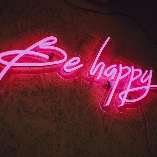 Đèn neon trang trí BE HAPPY - Phù hợp trang trí tường, để bàn, phụ kiện decor nhà