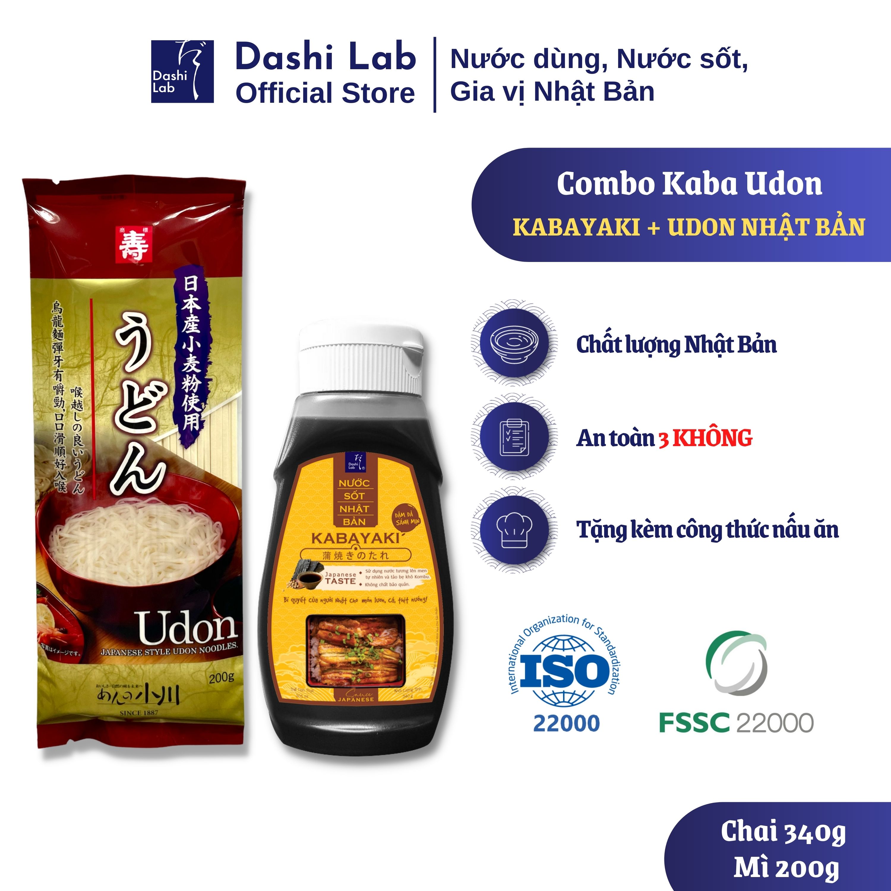 Combo Mì Udon Và Nước Sốt Kabayaki DASHI LAB Vị Ngon Nhật Bản Đậm Đà Khó Cưỡng