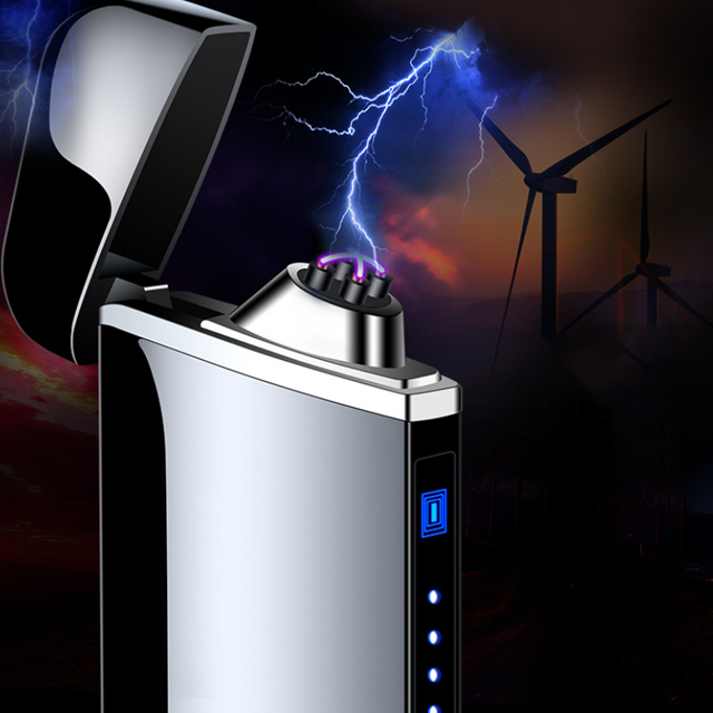 Vỏ Hột Quẹt Bật Lửa sạc điện USB JL319 Hai Tia Lửa Plasma Đan Chéo Thiết Kế Đẹp Độc Lạ - giao màu ngẫu nhiên