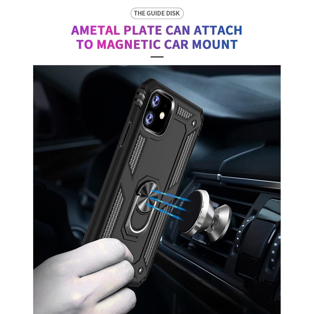 Ốp lưng cho iPhone 11 chống sốc 2 lớp kèm nhẫn iring làm giá đỡ