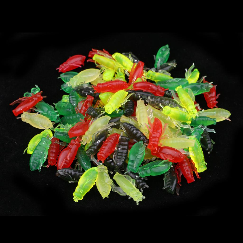 100pcs Artificial Cricket Bait Fishing Soft Lure Insect Bait Lure Flies Hook