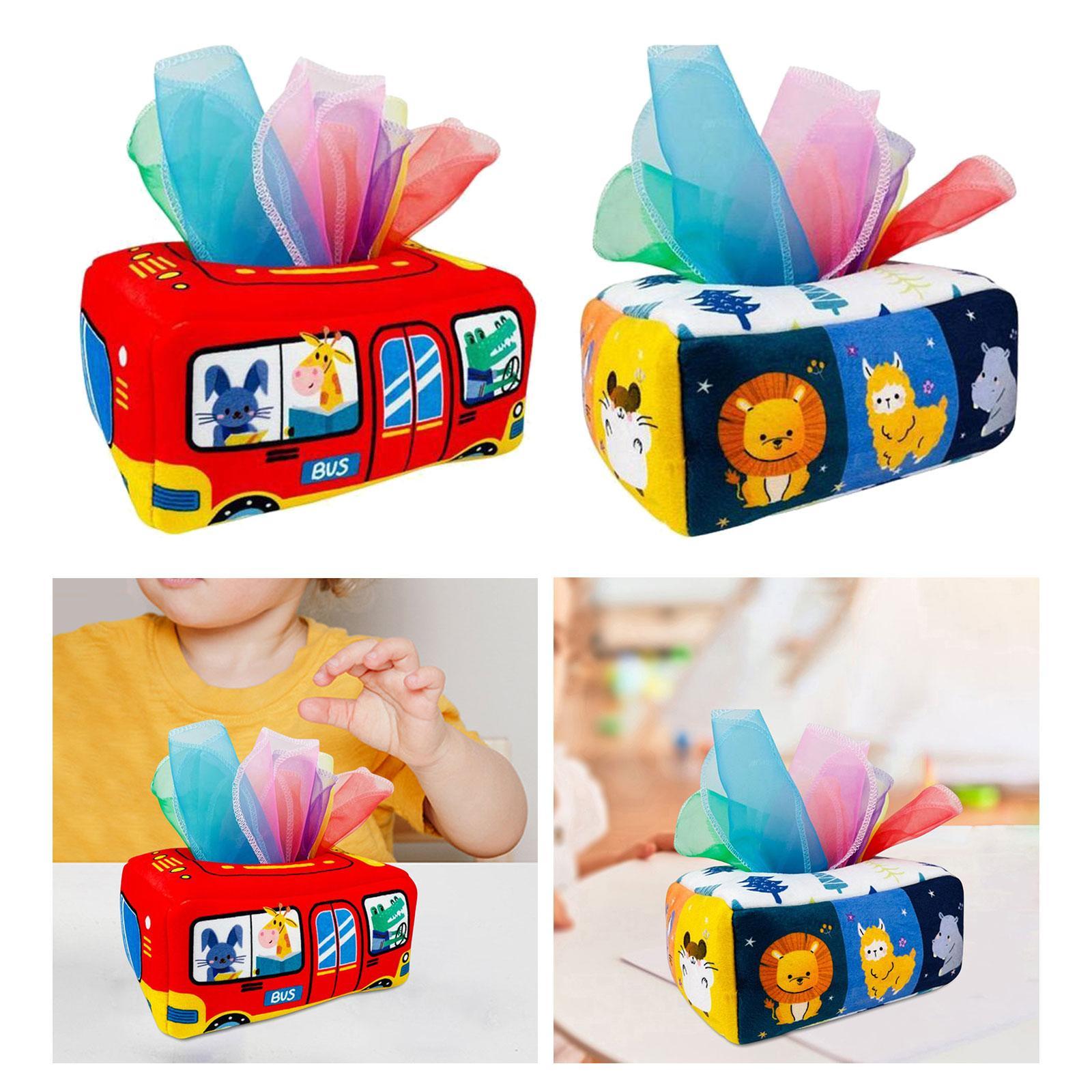 2x Baby Tissue Box Toys Crinkle Sensory Toys Interactive for Holiday Gifts