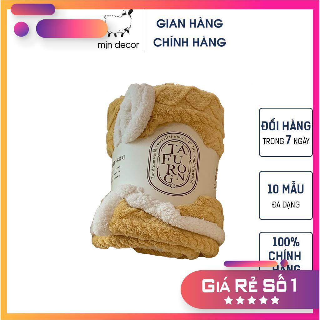 Chăn lông cừu TAFURONG siêu dày nặng 3kg lông mịn mượt mềm mại