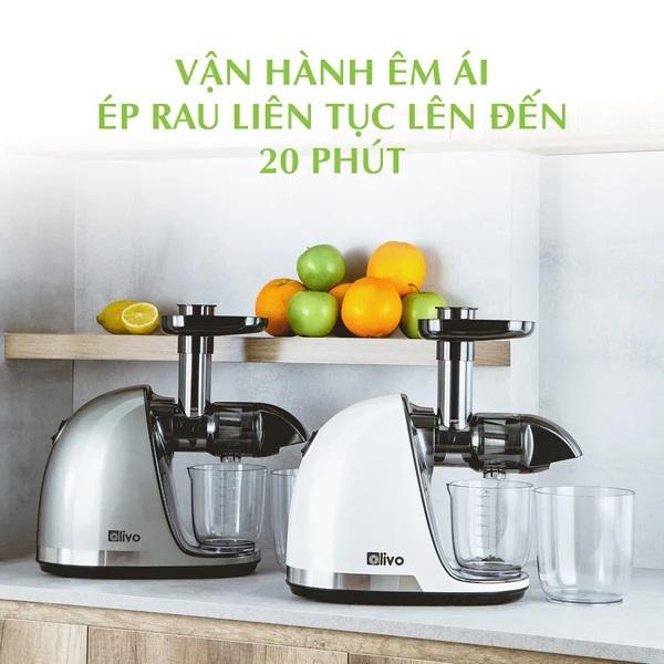 Máy Ép Chậm Trục Ngang OLIVO SJ22, Ép Rau Không Lo Kẹt Máy – Ép Kiệt Bã, Độ Ồn Thấp, Hàng Chính Hãng