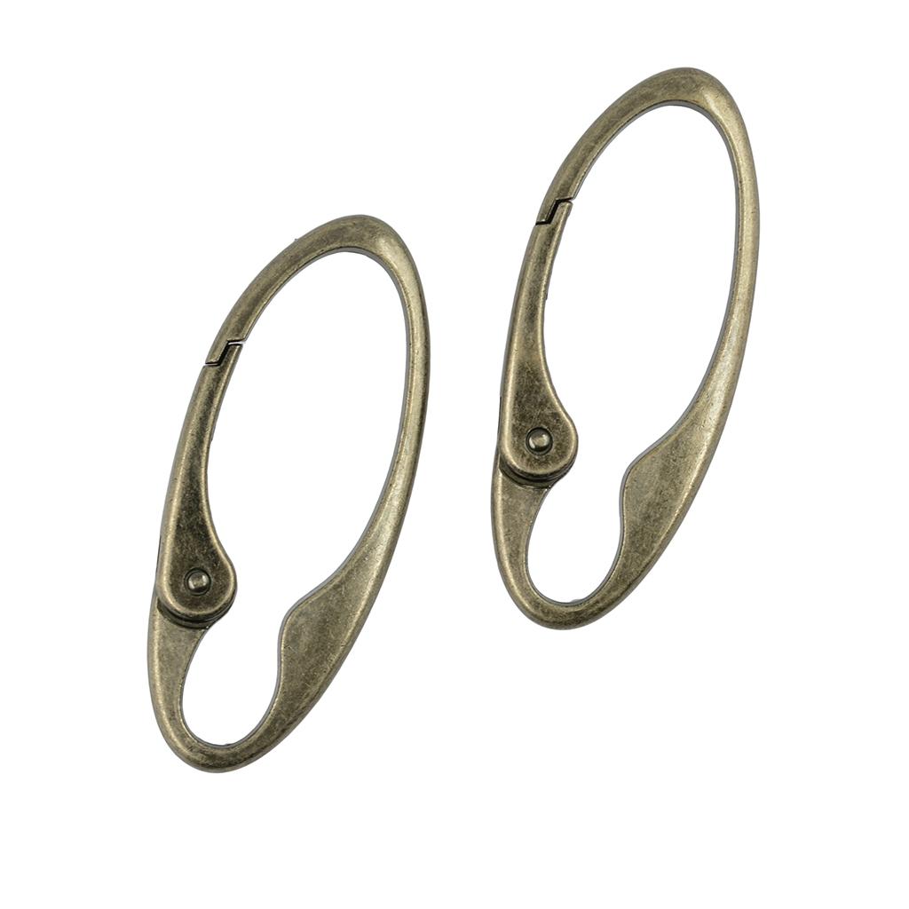 2x2pcs Oval Snap Hook Carabiner D- Key Chain Clip Keychain Hiking Camp