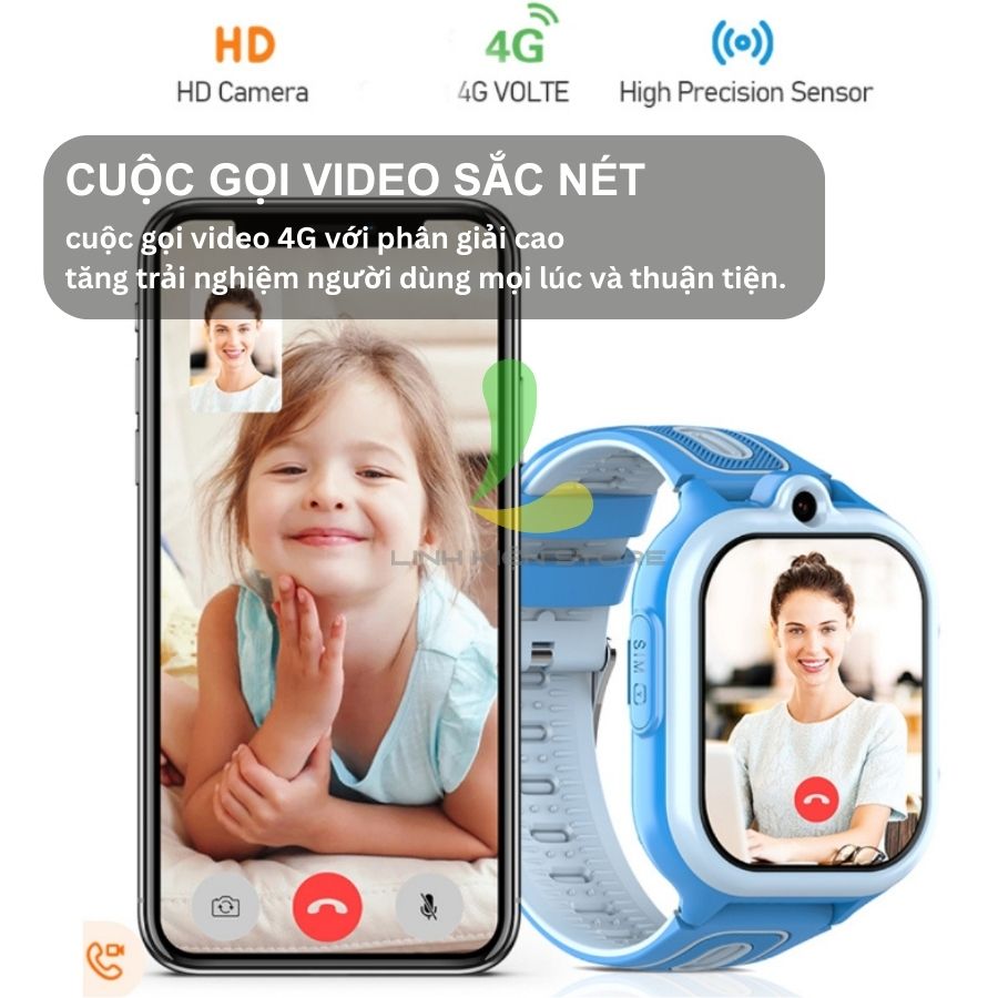 Đồng hồ thông minh định vị trẻ em Wonlex KT29 - Thiết bị đeo tay quan sát trẻ hỗ trợ videocall và nghe gọi 2 chiều - Hàng nhập khẩu