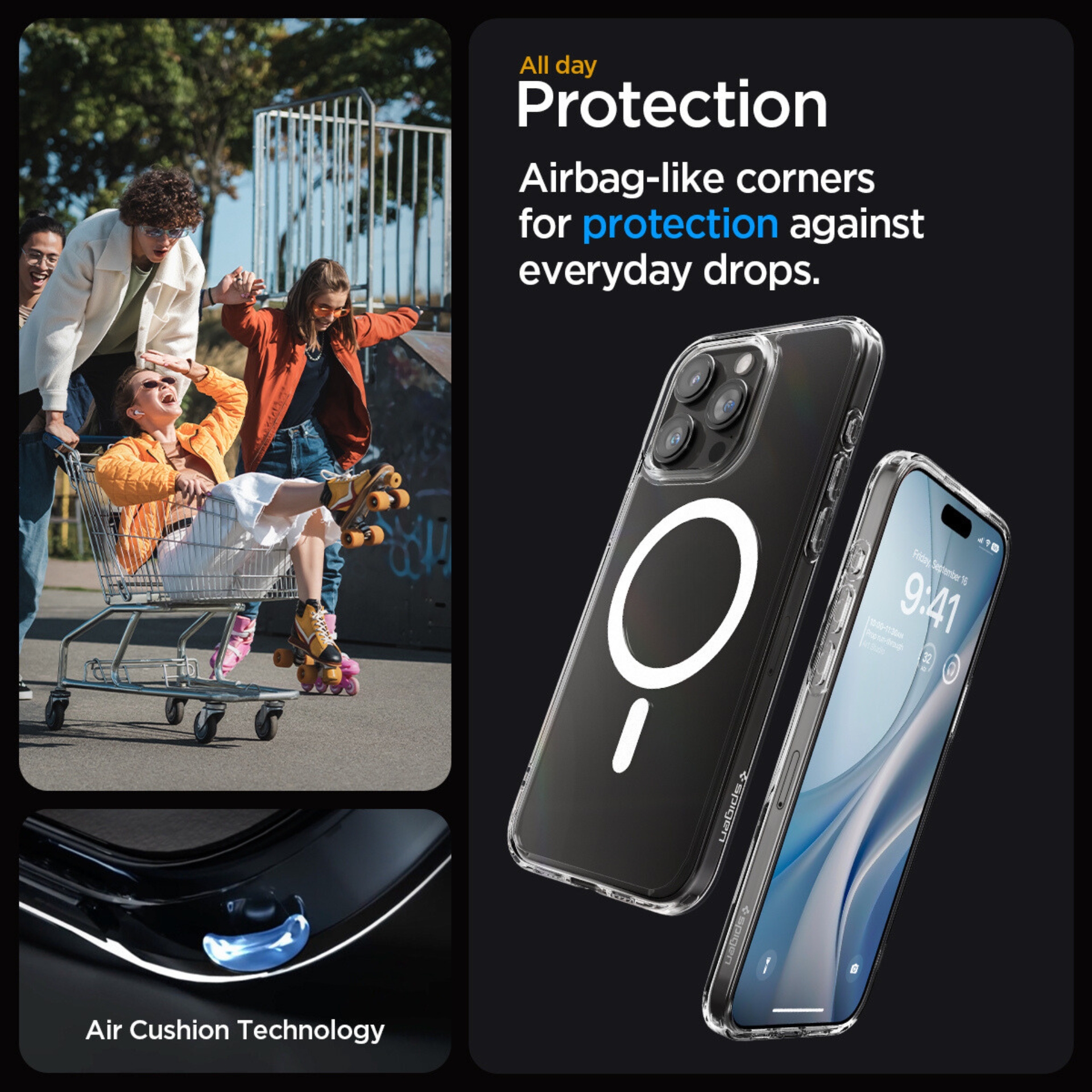Ốp Lưng Spigen Hỗ Trợ Sạc Từ Tính Dành Cho iPhone 15 Pro Max / iPhone 15 Pro, SPIGEN CRYSTAL HYBRID MAGFIT - HÀNG CHÍNH HÃNG