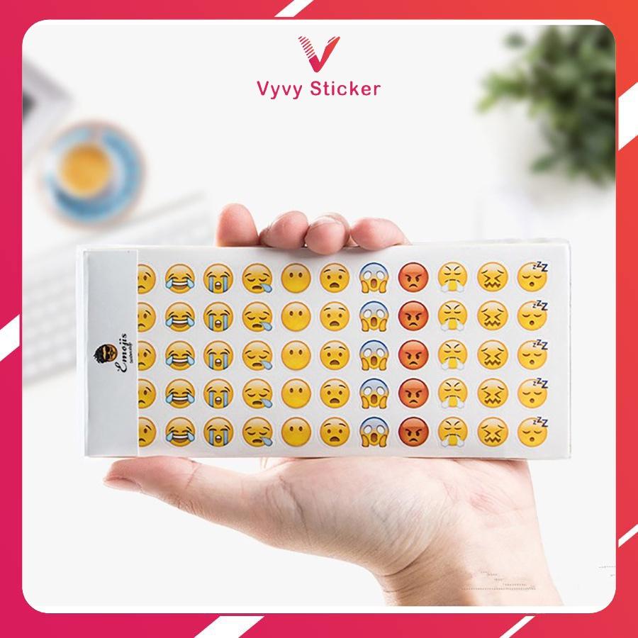 Sticker cute biểu cảm emoji sống động, Hình dán chống nước thỏa sức sáng tạo từ Vyvy sticker