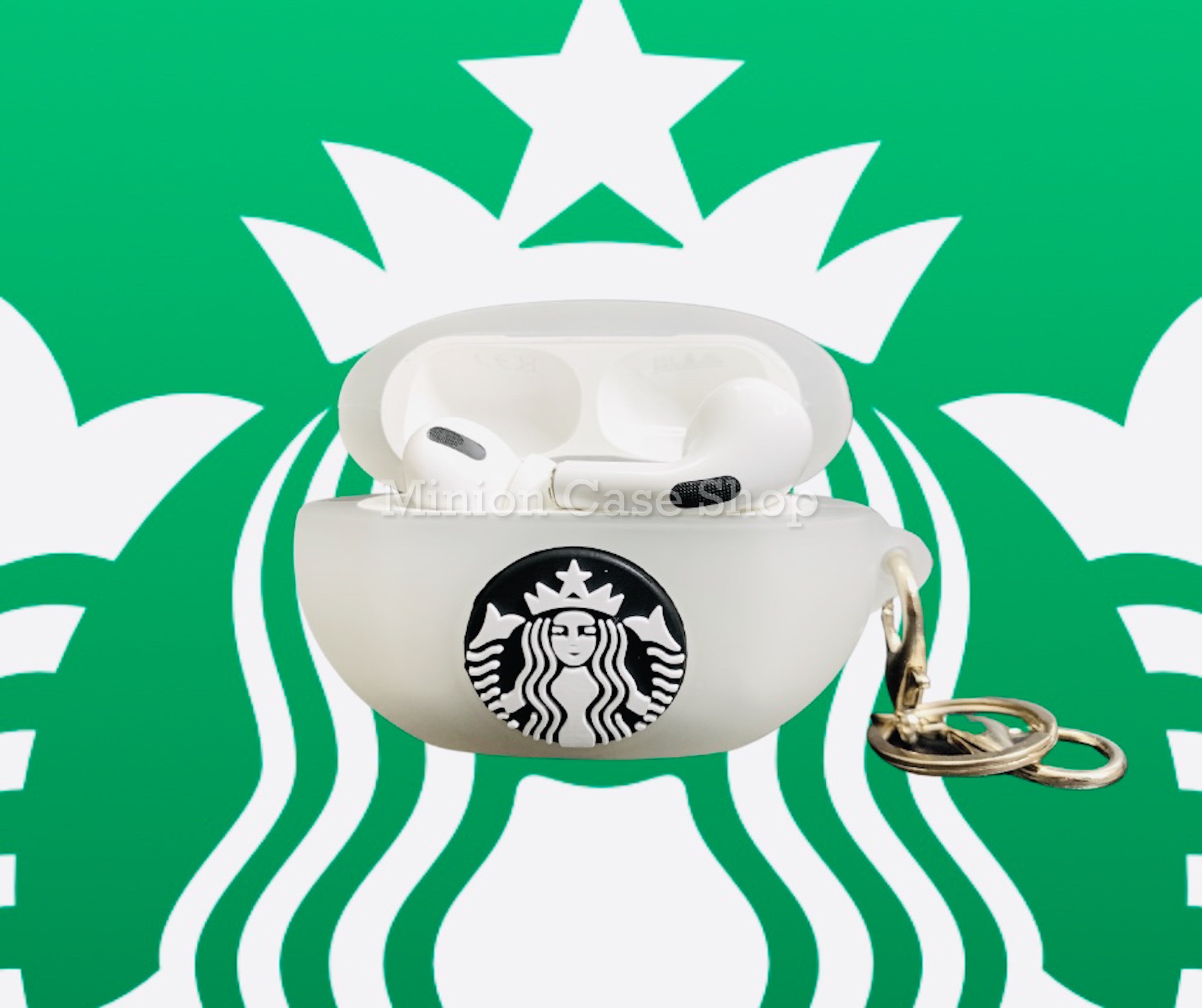 Case bảo vệ dành cho Airpods Pro/Pro 2 hình chai nước Starbucks chất liệu silicon 3d cao cấp