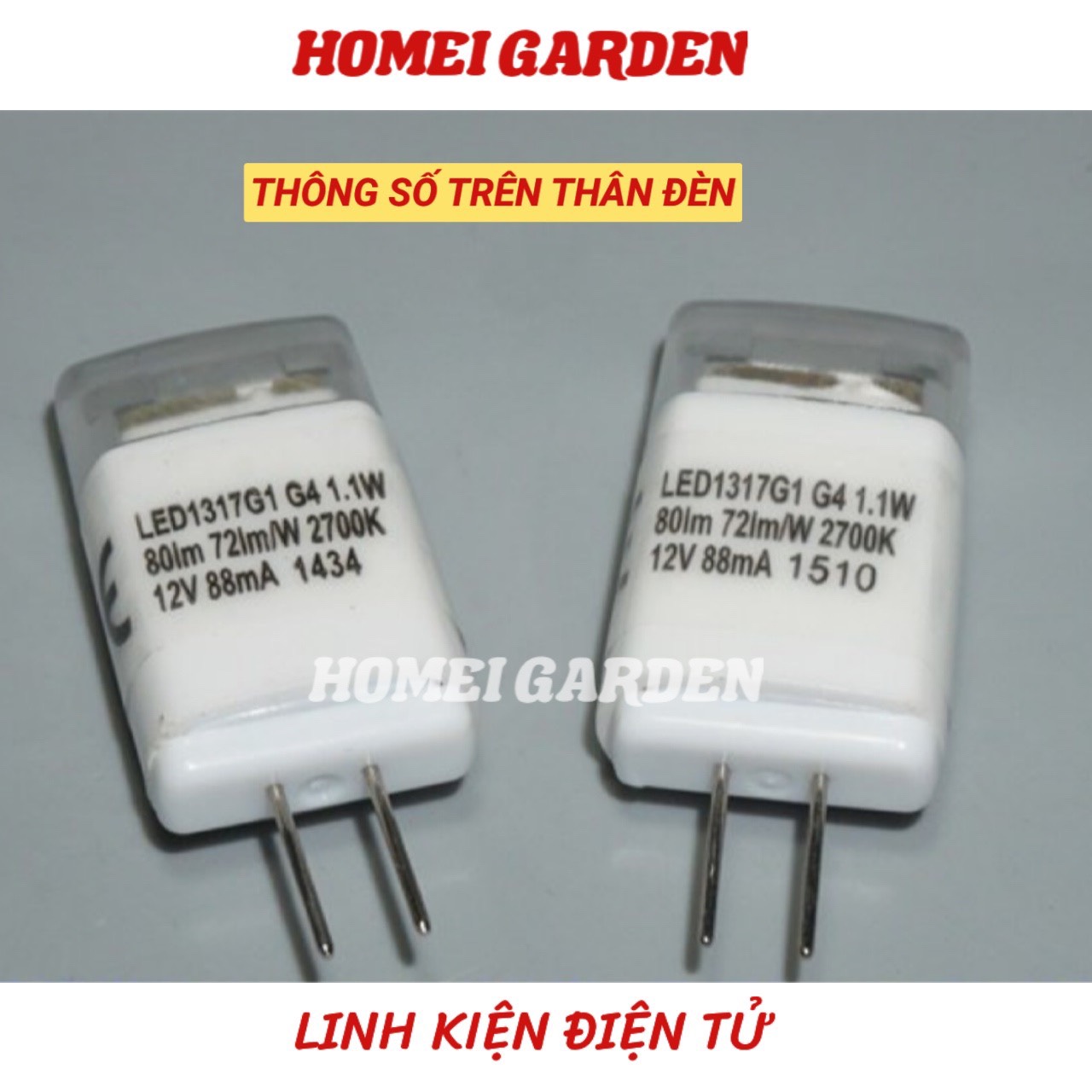 Bóng đèn led vàng G4 12V 1.1W nhiệt độ màu 2700K tuổi thọ cao - HM0104