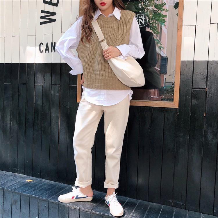 TÚI TOTE ĐEO CHÉO UNISEX NAM NỮ - VẢI CANVAS MÀU BE - ĐEN - PHONG CÁCH ULZZANG