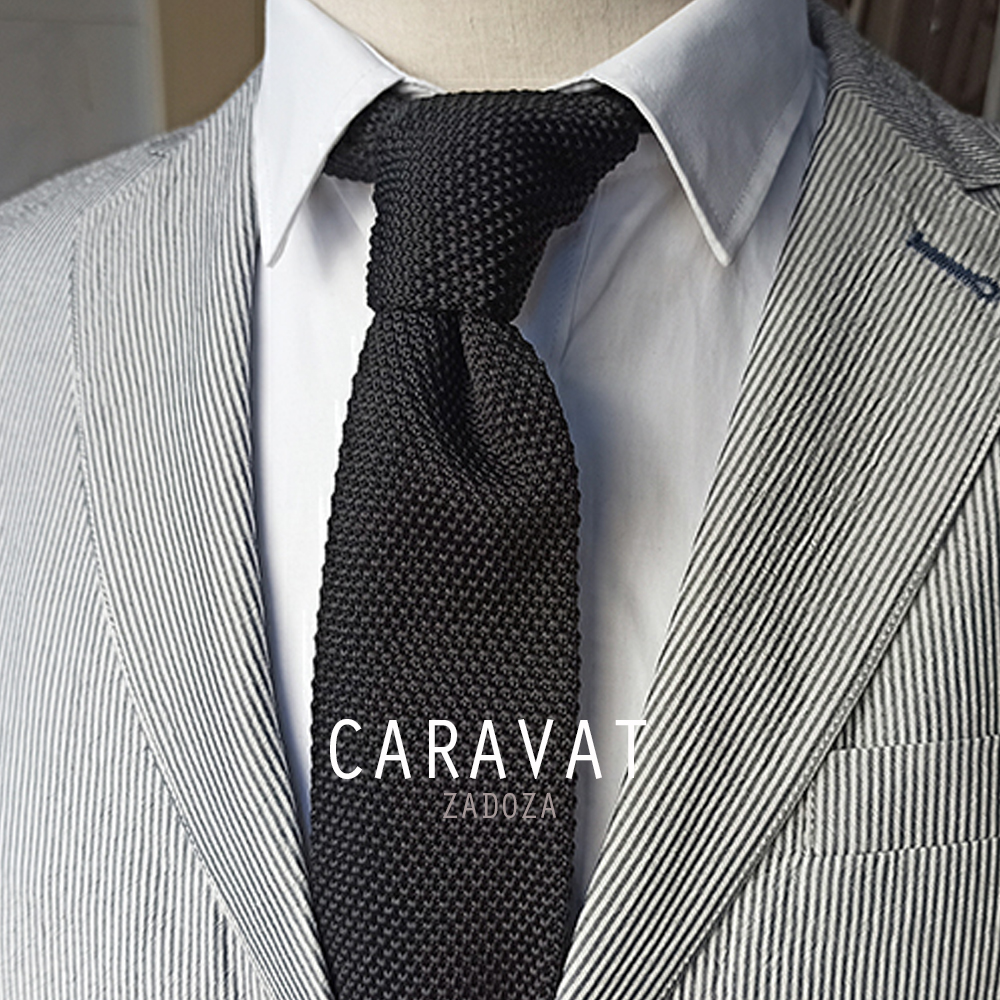 Caravat cà vạt len nam bản nhỏ 6cm phụ kiện cho phái mạnh mặc suit, vest, đi họp dự tiệc