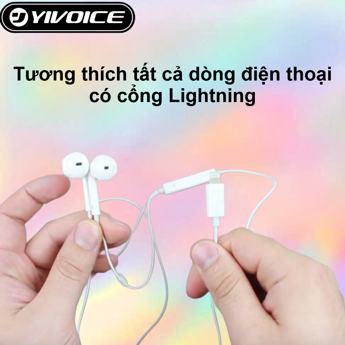Tai nghe dây Yivoice P20 Mix chân cắm Light-ning dùng nghe nhạc và đàm thoại cho các dòng điện thoại i-phone- Hàng chính hãng