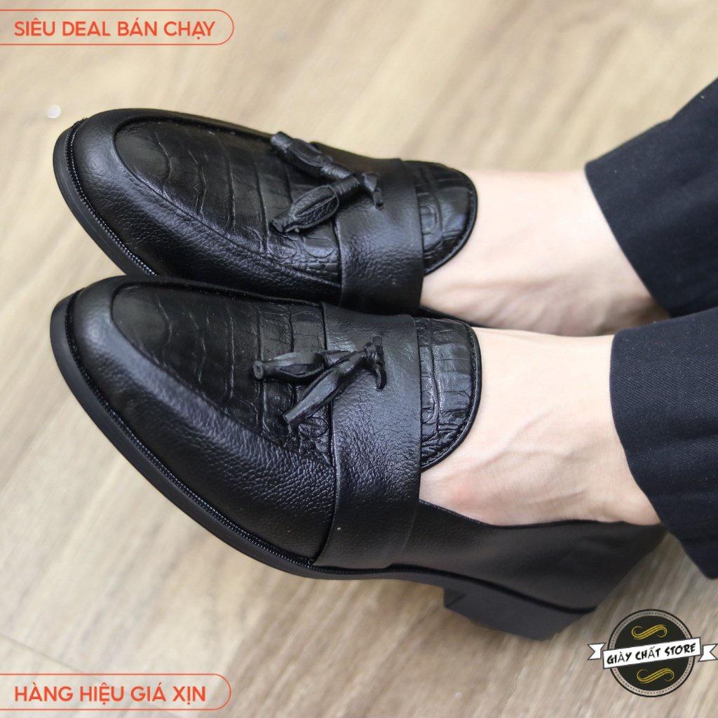Giày Lười Nam Giá Rẻ Hà Nội - Dập Vân Nổi Trước Mũi Giày, Có Chuông Mã X091
