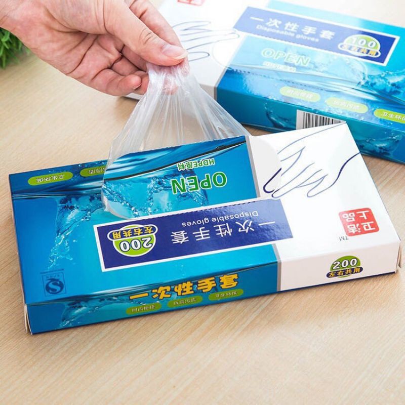 Hộp 200 Chiếc Găng tay Nilong Dùng 1 lần, Dùng Trong Nhà Bếp, Tiện Lợi