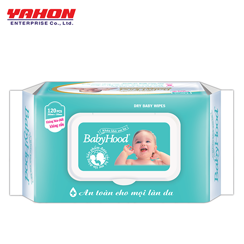 Bao Khăn Khô Em Bé BABYHOOD, 120 Miếng/Bao