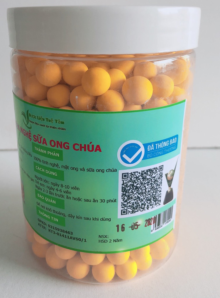 Viên nghệ sữa ong chúa  ( Viên nghệ mật ong) - Hủ 500g