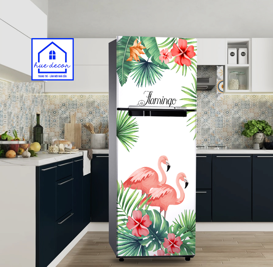 Giấy dán decal tủ lạnh Hồng Hạc  Huedecor chống nước, sẵn keo, đủ kích cỡ