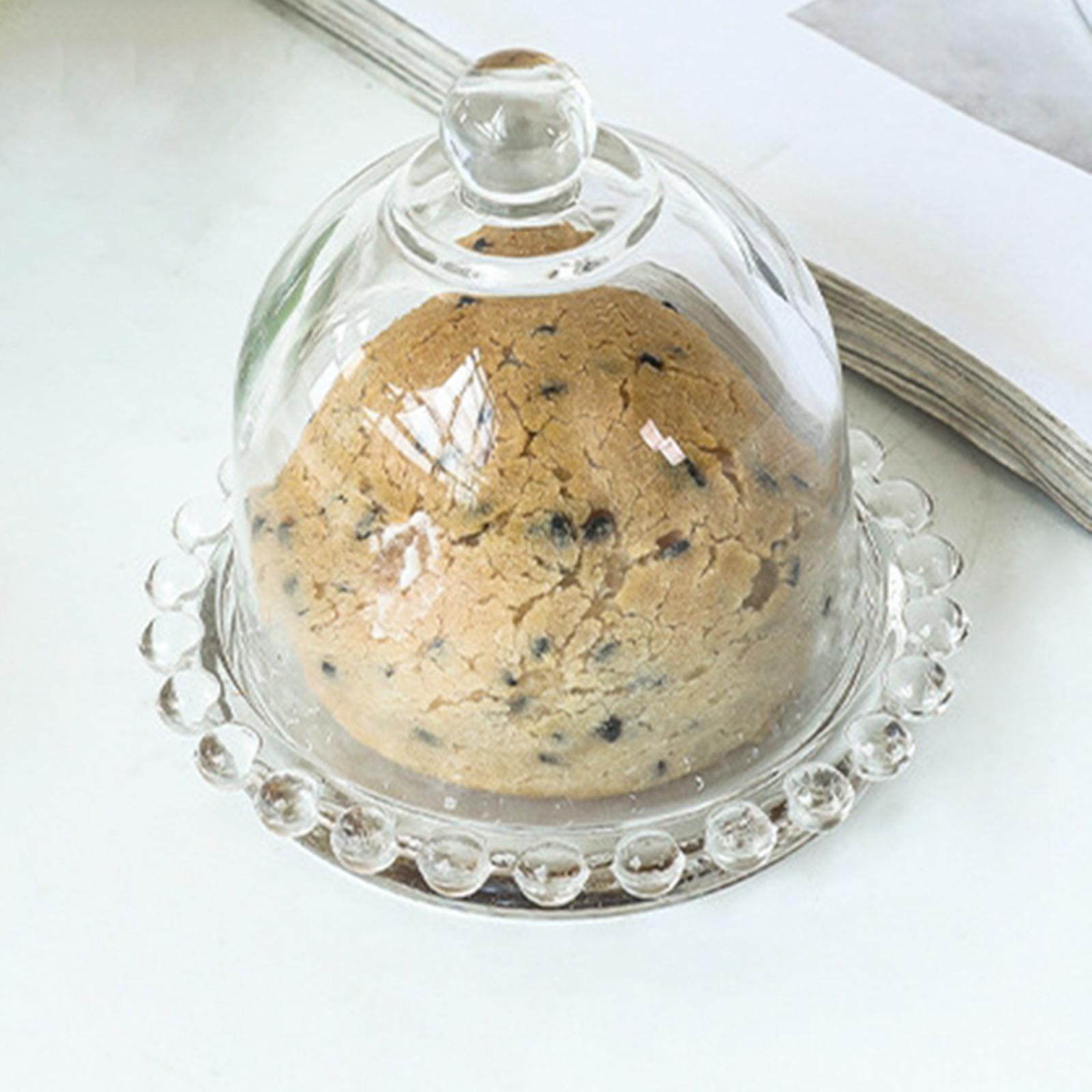 Cake Tray Glass Cover Serving Tray with Glass Cover Cookie Platter Clear Serving Platter Dessert for Party Wedding Decoration