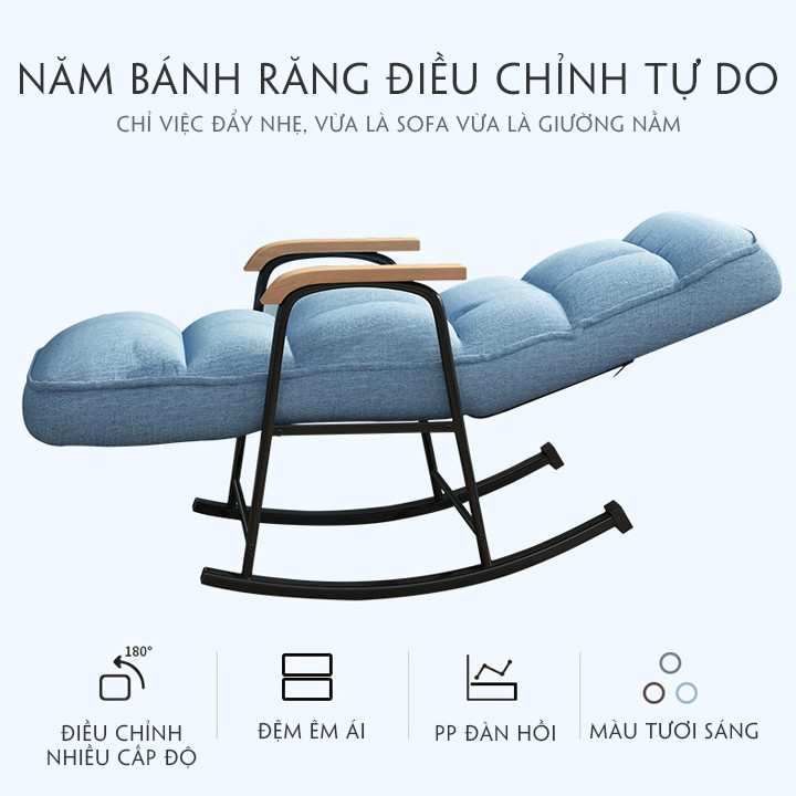 Ghế Sofa Thư Giãn. Ghế Bập Bênh Thư Giãn Khung Thép Cao Cấp - Phong Cách Bắc Âu 2021