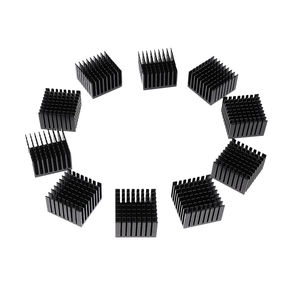10Pcs Aluminum Heatsink Cooling Fin Radiator 37*37*24mm for IC Led Chip 10W