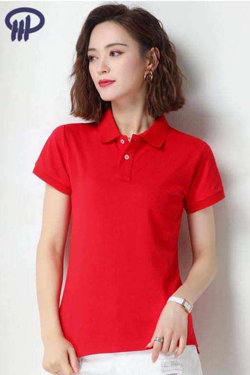 Áo thun Polo trơn nữ có cổ Phúc An 4054 có size lớn