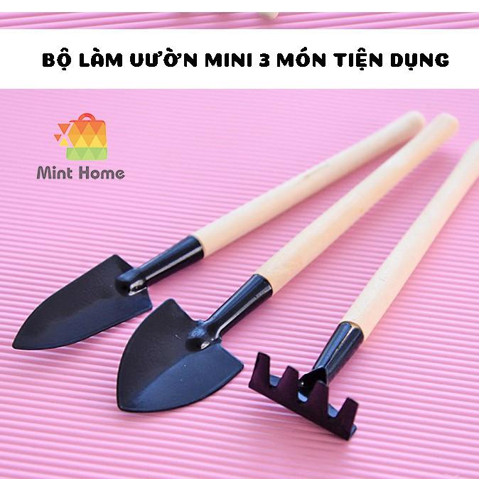 Bộ dụng cụ làm vườn mini trồng cây cảnh bonsai, tiểu cảnh, sen đá kim cương, xương rồng tai thỏ, để bàn làm việc