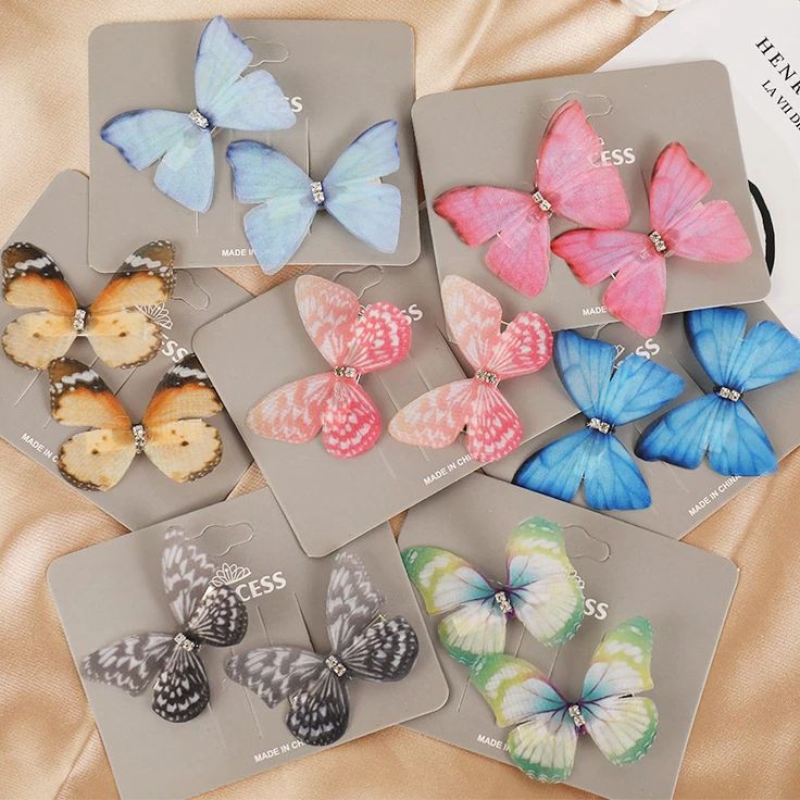 Set 50 bướm voan 2 lớp đính đá, bướm lụa đính đá làm bó hoa trang trí tóc trang trí váy đầm