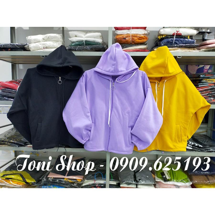 ÁO HOODIE - ÁO KHOÁC NỈ NGOẠI Form Dơi Lửng (Kèm Video - HD1250 - Khoen Dây Kéo)