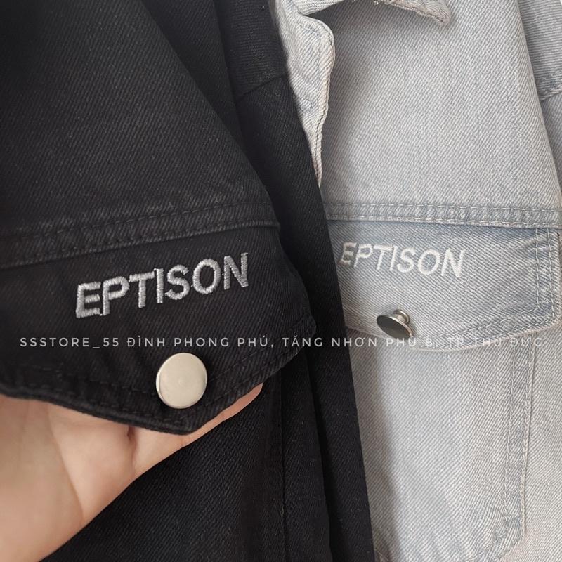 Áo Khoác jeans chữ EPTISON có nón Form rộng unisex nam nữ