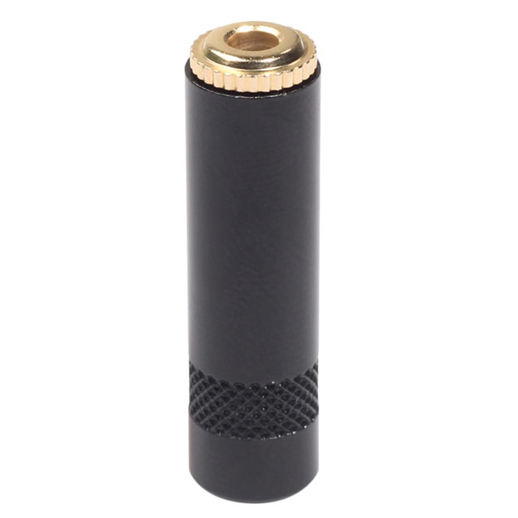 3.5mm Stereo   to 3.5mm Stereo   Adaptor Connector Female Plug Black