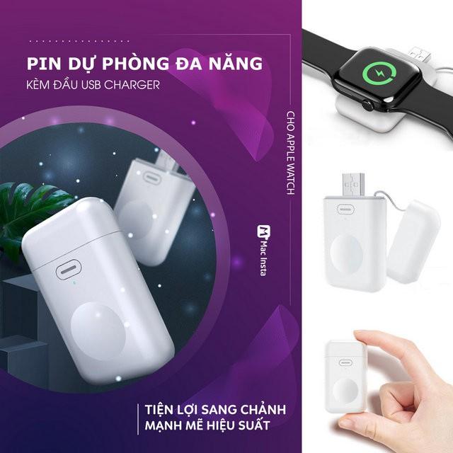 PIN DỰ PHÒNG ĐA NĂNG KÈM ĐẦU USB CHARGER CHO APPLE WATCH: TIỆN LỢI SANG CHẢNH, MẠNH MẼ HIỆU SUẤT