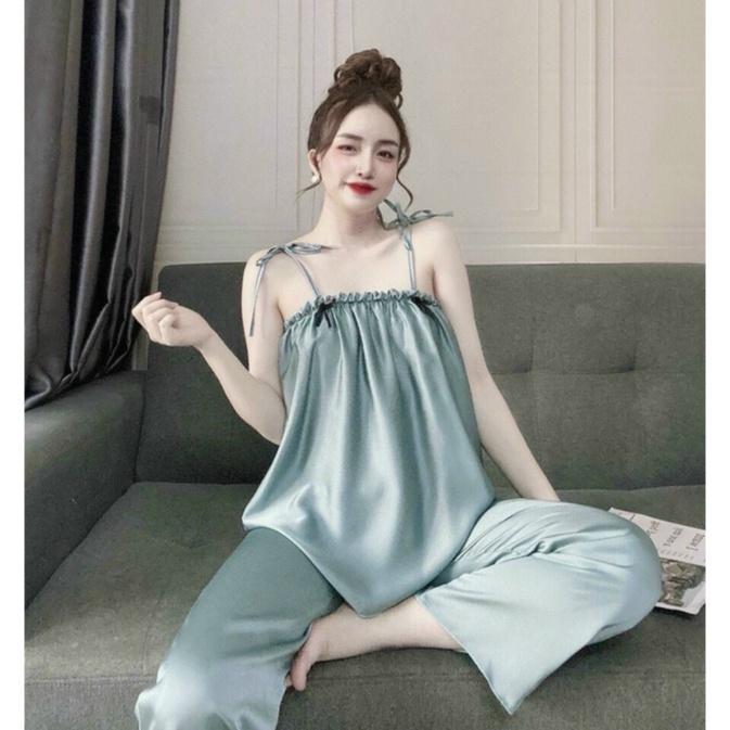 Đồ bộ nữ vải satin (nặng dưới 55kg, mông dưới 95cm mặc vừa) * Set đồ bộ nữ