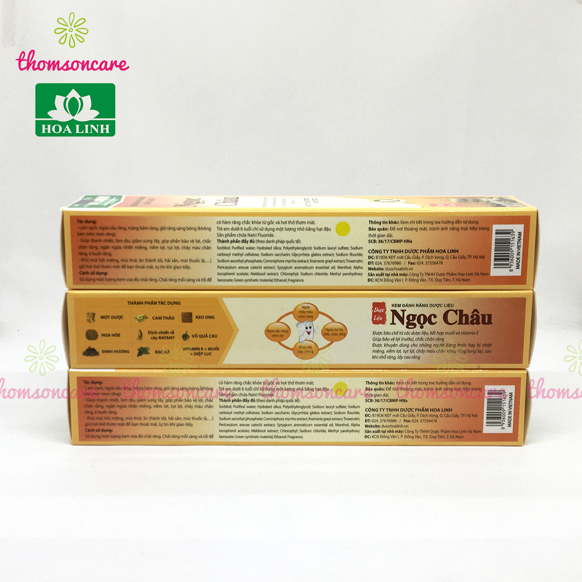 Kem đánh răng dược liệu Ngọc Châu - Tuýp 125g từ hoa hòe, muối, keo ong, vỏ cau và thảo dược