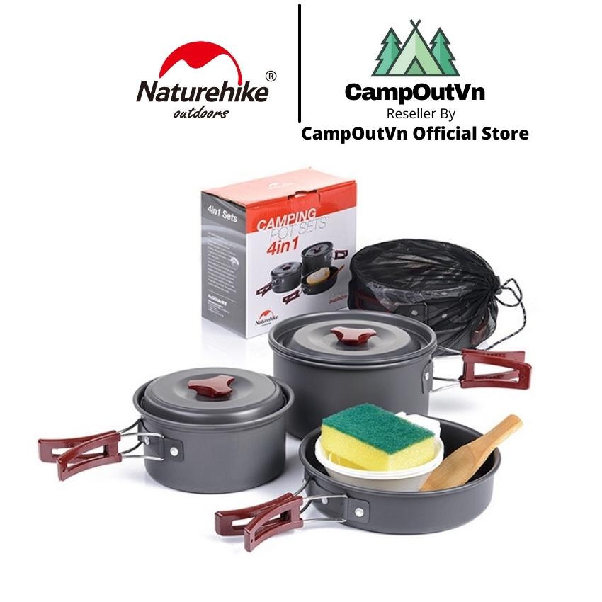 Bộ nồi nấu ăn cắm trại Naturehike NH15T203-G gọn nhẹ A426