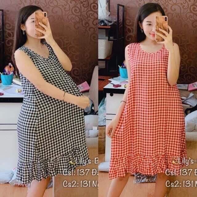 Váy Lanh Thái 2 Dây Siêu mát (Mặc Bầu và Sau Sinh)