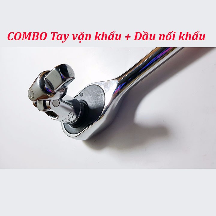 Combo Tay khẩu + đầu nối khẩu vặn đa góc