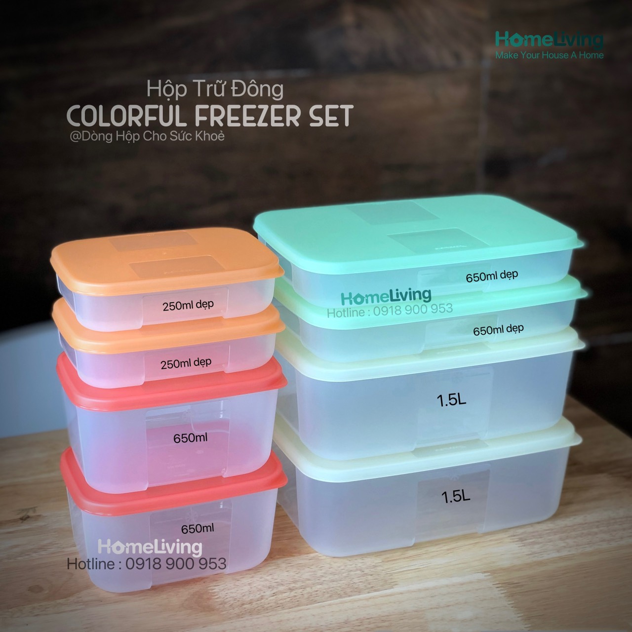 Bộ Trữ Đông Tupperware Freezermate Colorful Set 8