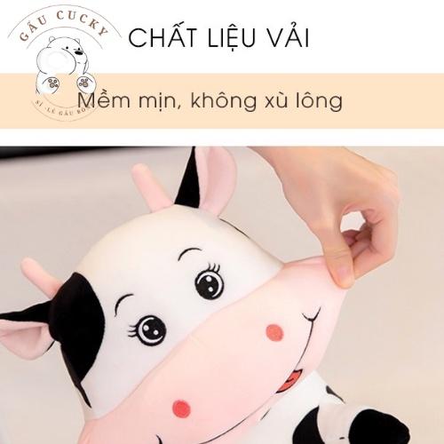 Gấu Bông Gối Ôm Bò Sữa SIZE LỚN 1m️ Hàng Cao Cấp ️Lông Mịn Bông Mềm Đồ Chơi Cho Bé An Toàn Dễ Thương