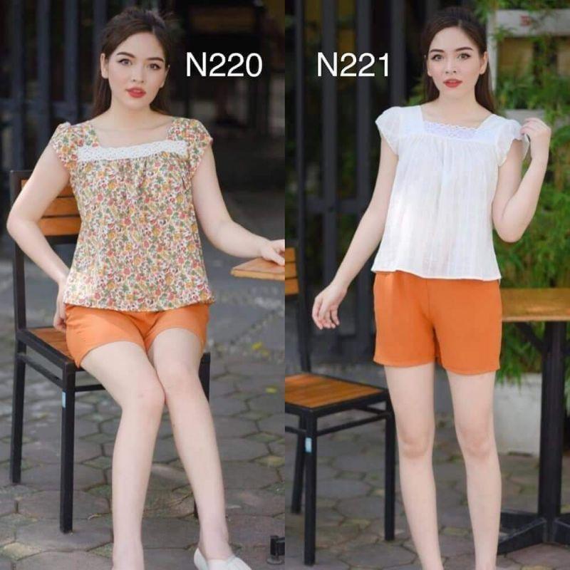 Đồ bộ mặc nhà, đồ ngủ, đồ sau sinh cổ đáp ren