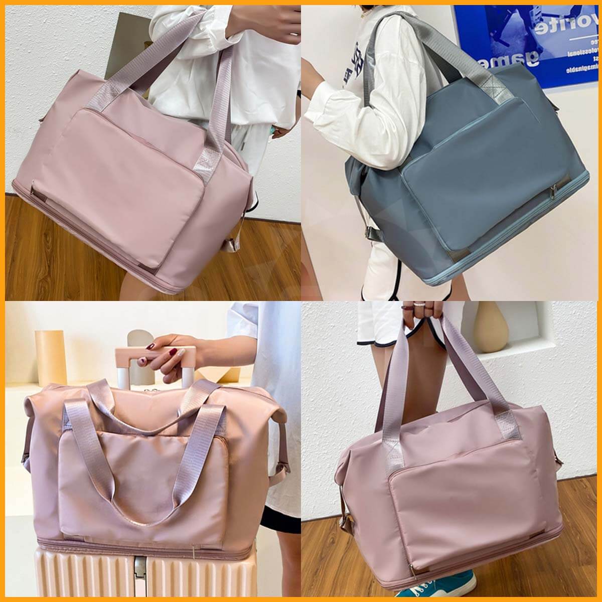 Túi xách đựng đồ du lịch quần áo cá nhân gấp gọn 2 tầng cỡ lớn cho nam nữ chính hãng MySun Double